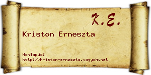 Kriston Erneszta névjegykártya